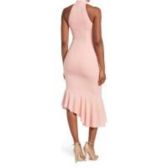 The Fashion Poet High-Neck Ruffle-Trim Dress, Pink, Size: XS - Picture 2 of 5